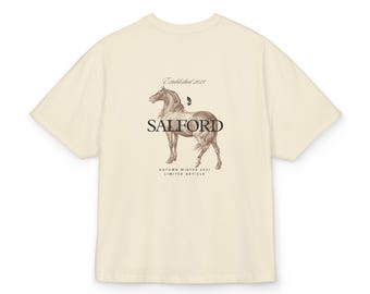 Vintage Horse Illustration T-Shirt, LFORD Graphic Tee, Unisex Heavy Cotton Boxy Fit Shirt, Antique Drawing Style, Equestrian Gift-GL042