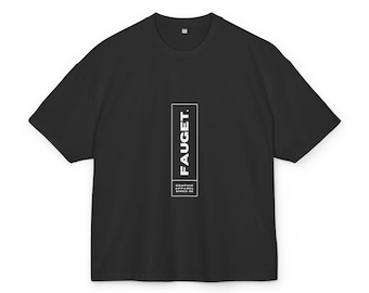 FAUGET Minimalist Logo T-Shirt: Unisex Heavy Cotton Boxy Tee
