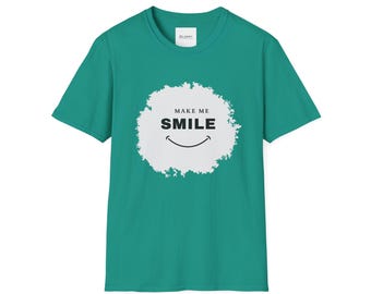 Smile T-Shirt, Positive Vibes Graphic Tee, Minimalist Happy Shirt, Motivational Design, Mental Awareness Gift, Feel Good T-Shirt-GL076
