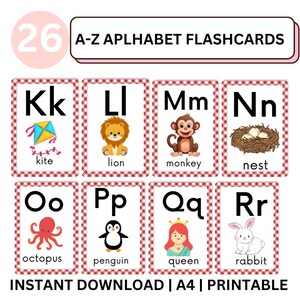 26 Printable ABC Flash Cards Educational Alphabet Cards Learn Abcs With ...
