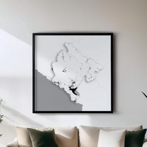 Goldene Landkarten - Poster - Schwarzweiße Landkarte - Poster | Set mit 5 Detailkarten | Wanddekoration