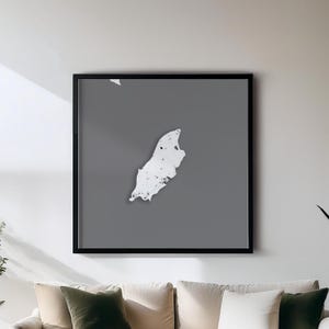 Isle of Man - Poster - Schwarzweiße Landkarte / Maps Wall Art | Set mit 5 Detailkarten | Wanddekoration