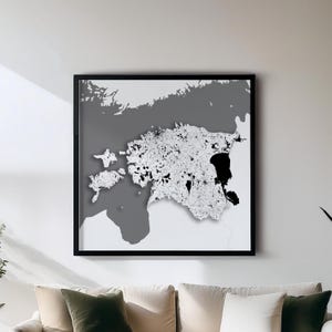 Skandinavien - Poster - Schwarzweiße Landkarte / Wanddeko | Set mit 5 Detailkarten | Wanddekoration
