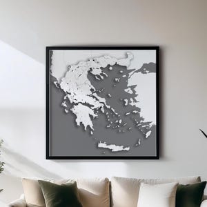 Griechenland - Poster mit Landkarten und Landkarten - Wandkunst | Set mit 5 Detailkarten | Wanddekoration