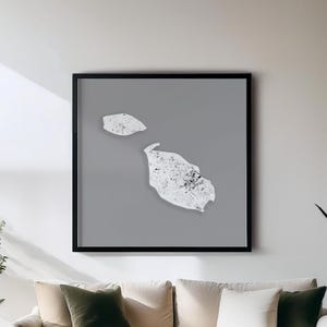 Malta - Poster - Schwarz Weiß Landkarten Wanddeko | Set mit 5 Detailkarten | Wanddekoration