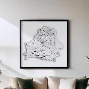Weißweissland - Print - Schwarzweiße Landkarte / Wanddeko | Set mit 5 Detailkarten | Wanddekoration