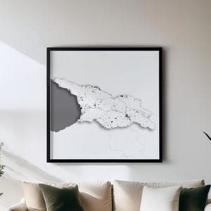 Georgien - Print - Schwarzweiße Landkarten | Set mit 5 Detailkarten | Wanddekoration