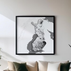 Finnland - Print - Schwarzweiße Landkarten Wandkunst | Set mit 5 Detailkarten | Wanddekoration