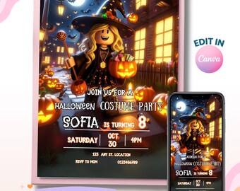 Roblox Halloween Costume Party Invitation (Digital Download)