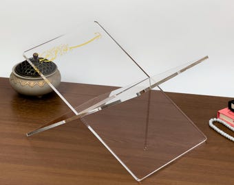 Transparent Quran Holder, Rehal for Quran,Personalized Gold or Silver Quran stand, Islamic Gift as a Wedding, Ramadan, Eid , Umrah, Hajj