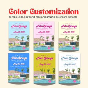 Customizable Palm Springs party invitation template