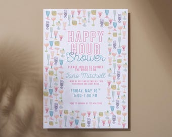 Happy Hour Shower Invitation Template - 4x6, 5x7 and Mobile Sizes Available