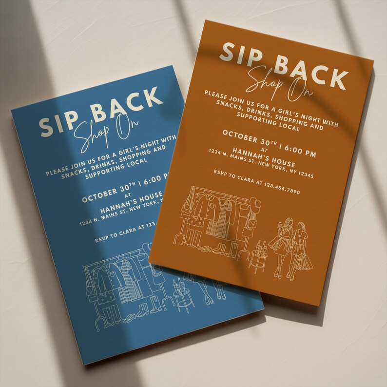 Sip and Shop Event Invitation - 4x6, 5x7 and Mobile Sizes - Etsy