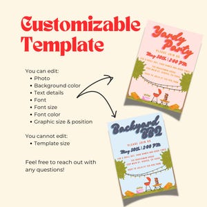 Customizable backyard BBQ party invitation template