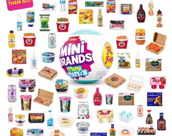ZURU Mini Brands Set de juego para llenar la nevera / Mini coleccionables de comida, juguete de cocina para casa de muñecas