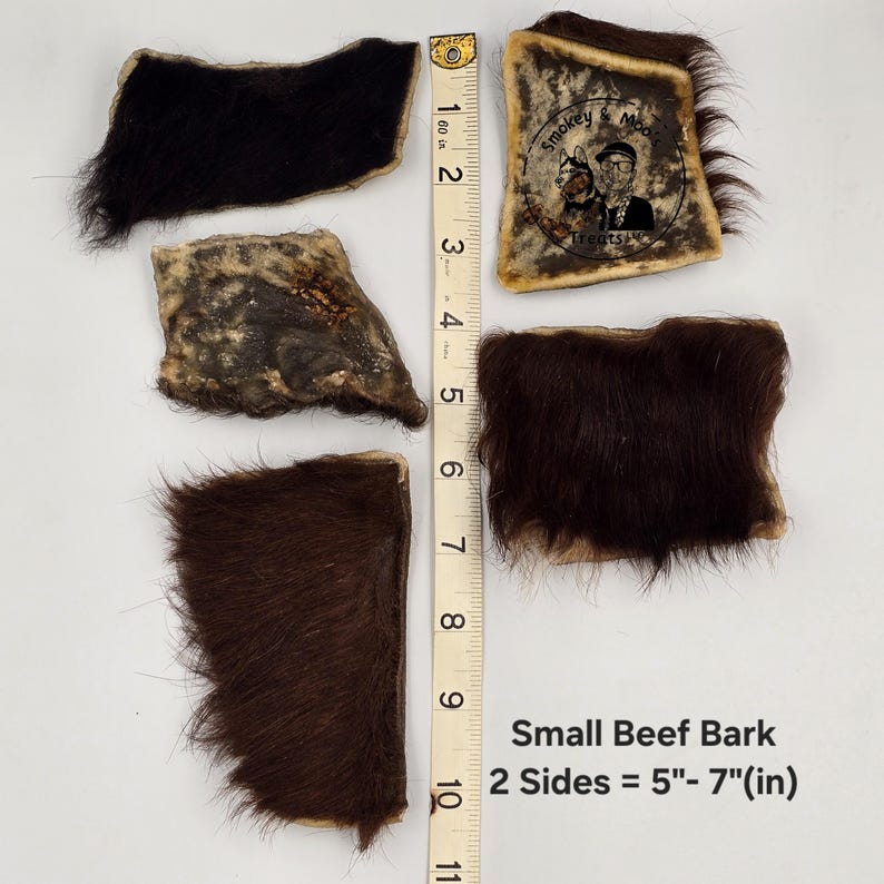 Beef Bark - Cow Skin Dog Chew with Hair: Natural Rawhide Alternative - Single Ingredient Treat Small