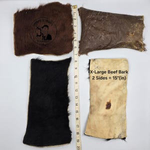 Beef Bark - Cow Skin Dog Chew with Hair: Natural Rawhide Alternative - Single Ingredient Treat X-Large
