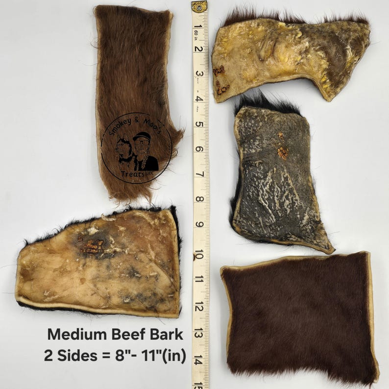 Beef Bark - Cow Skin Dog Chew with Hair: Natural Rawhide Alternative - Single Ingredient Treat Medium