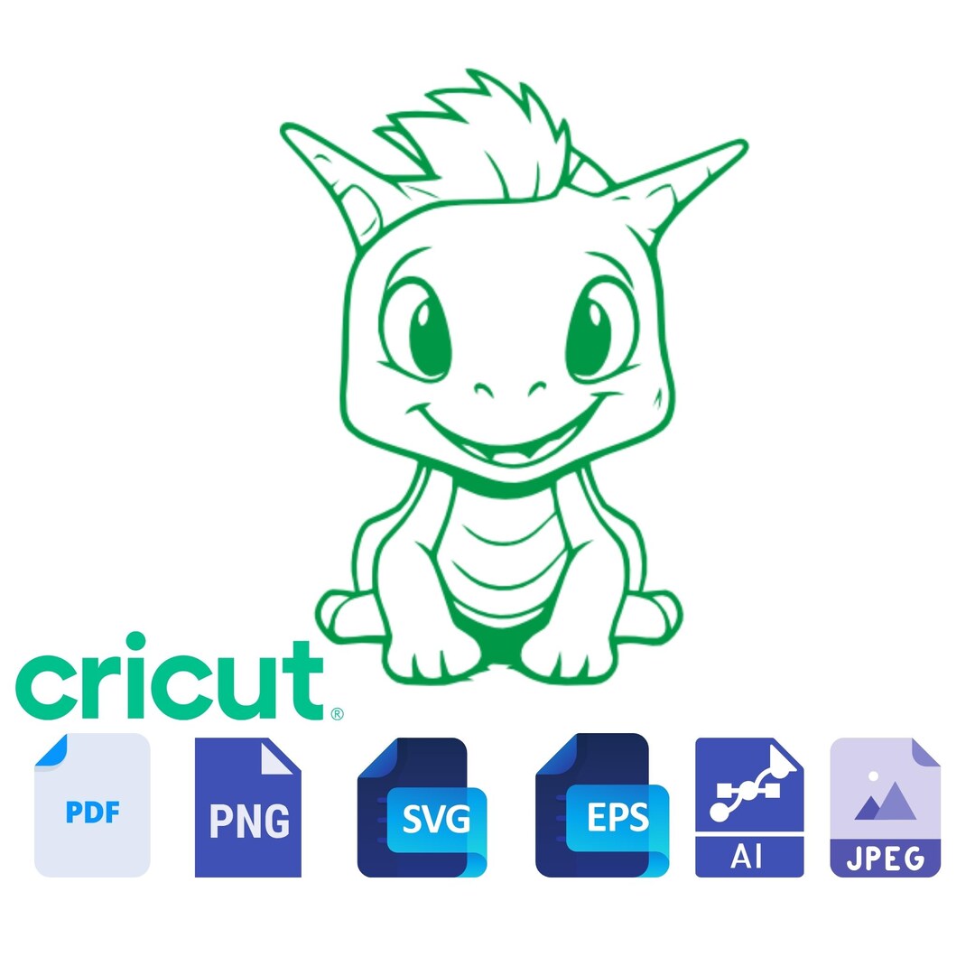 Baby Dragon SVG, Fantasy SVG, Cute Mythical Animal SVG, Cricut Cutting ...