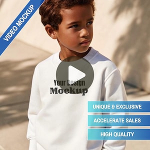 Video Mockup For Cool White Tee Mockup for Boys- Perfect for your Designs