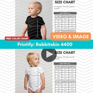 Rabbitskin 4400 - Größentabelle Video - Schwarz und Weiß - PNG & Video Mockups