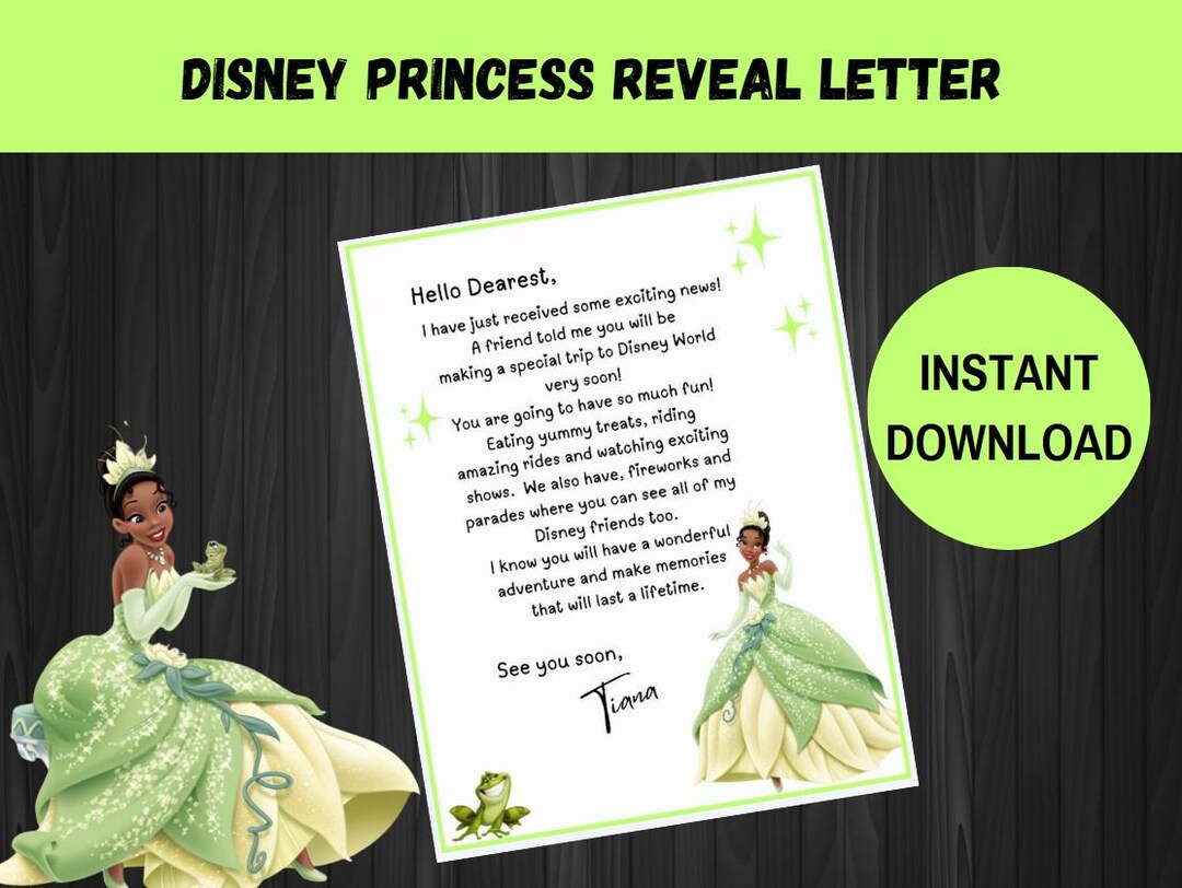 PRINCESS DISNEY LETTER, Disney World Reveal Letter, Surprise Disney ...