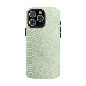 LIGHT GREEN PYTHON SNAKE PRINT PHONE CASE