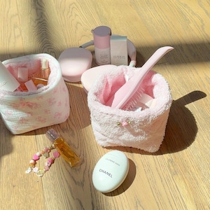 Baby Pink Teddy Organizer | Machine Washable | Makeup Bag | Cotton | AYJAY Exclusive | ayjaythelabel | Cute Gift for Her