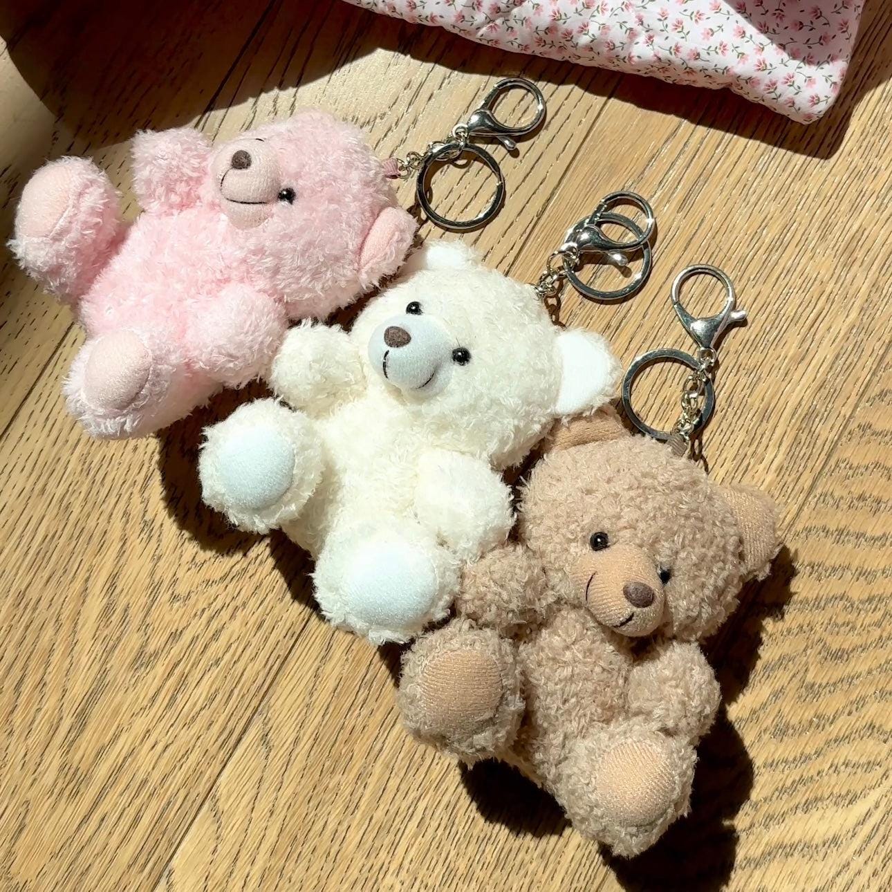 Zibuyu Bag Charm for Backpack and Handbag featuring PU Brown Bear Pendant Gift Set 3PCS main image 1