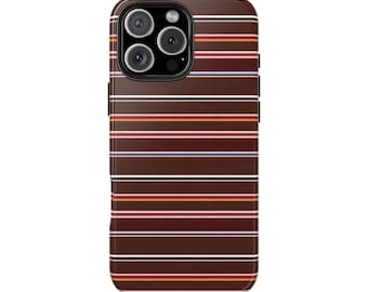Brown Stripes Coquette Impact Resistant Phone Case | Glossy | designed by ayjaythelabel | Cute Gift for Her