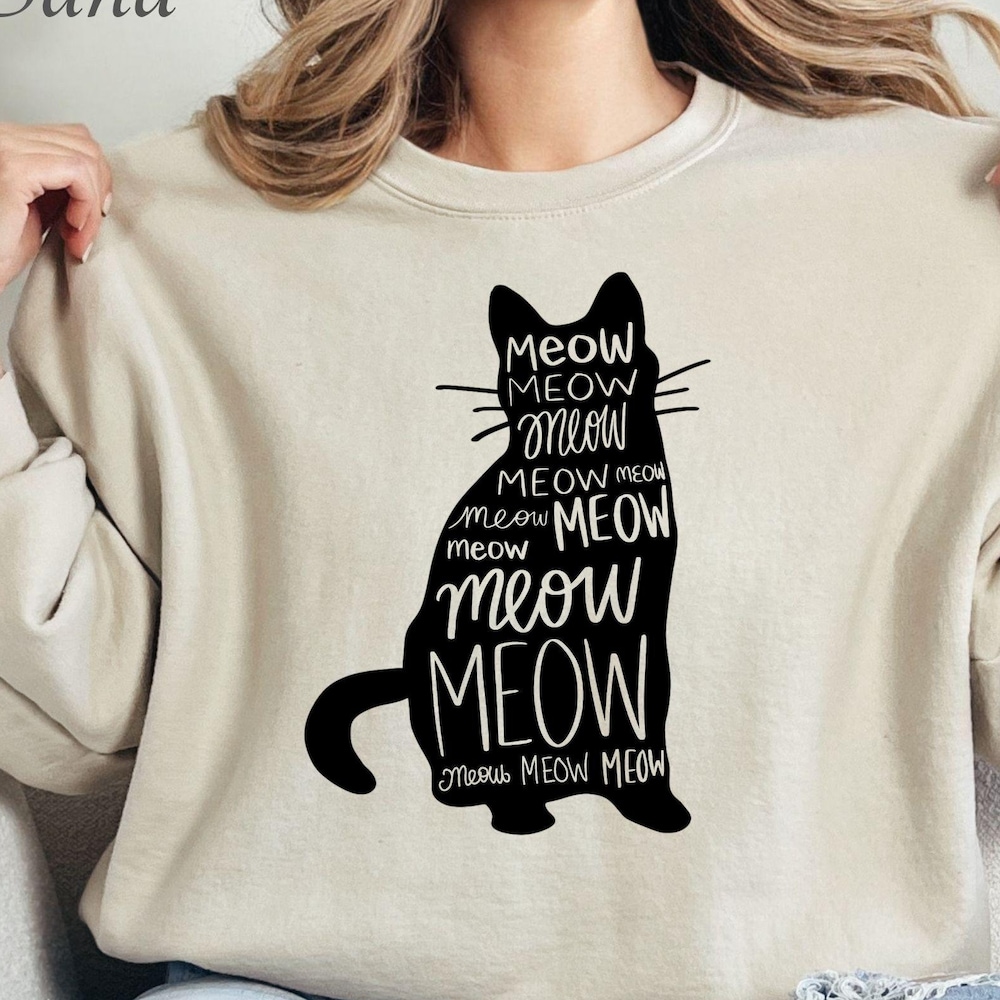 Cat Sweatshirt For Cat Lovers | Cute And Funny Cat Mama Crewneck Sweatshirt | Trendy Cat Owner Gift | Cozy & Stylish Cat Lover Appare Iconictees