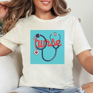 Nurse Stethoscope Tshirt, Funny Hospital Shirts For Women, Nurse T-shirt, Floral Unisex Stethoscope Clothing&Birthday Gift For Nurse