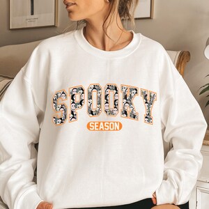 Halloween Spooky Season Crewneck Sweatshirt, Spooky Vibes Hoodie, Halloween Shirt, fall spooky sweater gift, Funny Ghost Creepy Unisex&Woman