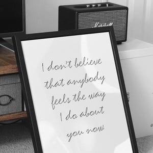 Wonderwall-tekstposter | Oasis digitale print, minimalistische muurkunst voor moderne woonkamer, slaapkamer of kantoor