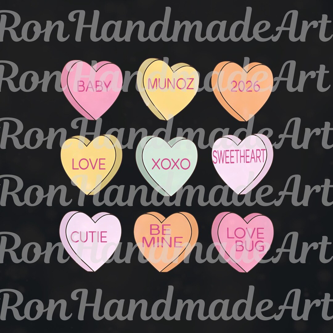 Custom Conversation Candy Hearts Valentine PNG, Valentines Day Digital ...