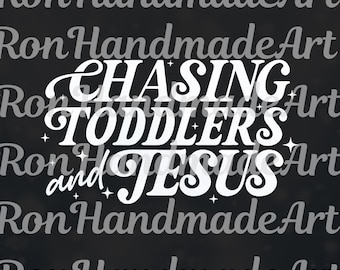 Download digitale di "Inseguire Gesù e i bambini piccoli", PNG di mamma cristiana, Sublimazione della maternità nel regno, Download digitale di estetica basata sulla fede
