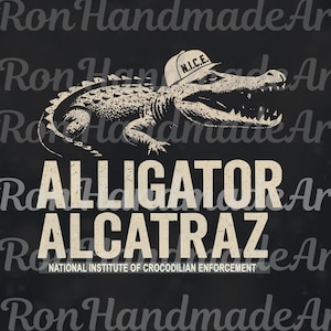 Retro Alligator SVG, Alcatraz Gator Enforcement Sublimation, N.I.C.E Prison Squad Digital, Retro Parody SVG, Sublimation File
