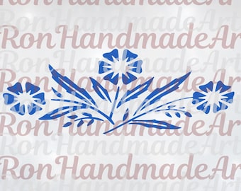 Retro Corningware Blue Cornflower SVG, Blue Flower Pattern Sublimation, The Corning USA PNG, Vintage Mom's Kitchen Digital Download