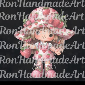Retro Girl File SVG, Cartoon PNG, Girly Strawberry Cartoon Download, Strawberry Shortcake File Digital, Sweet Vibe SVG