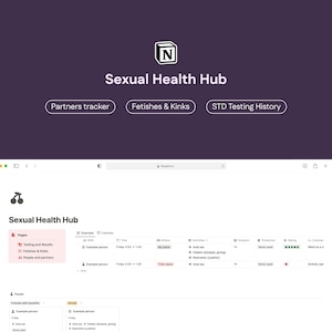 Notion Sexual Health Hub, Keep track of sexual partners, STD Tests, includes also a fetish & kink mapping