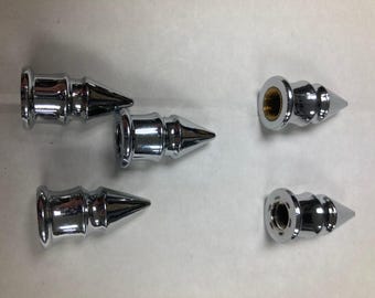 8 Chrome Spike Valve Stem Caps with Metal Inserts