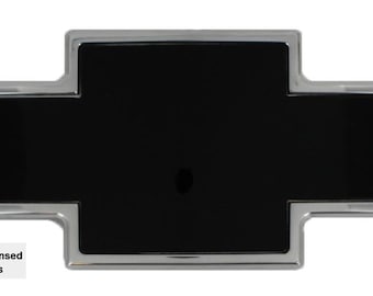 2007-2014 Chevy Suburban Tahoe Black Bowtie Emblem, Polished Border