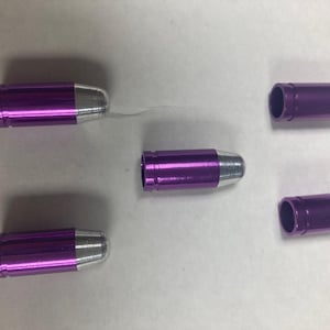 8 Purple Bullet Tip Valve Stem Caps with Metal Inserts