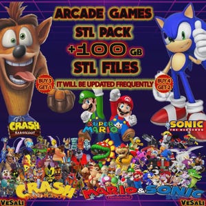 ARCADE SPIELE STL pack +100GB