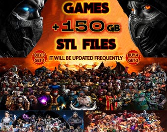VECHTENVIDEOGAMES + 150 GB stl-pakket