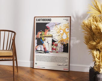 Earthbound Digital Download - Retro SNES Art Print, Vintage 90s Nintendo RPG Printable Wall Art, Mother 2 Decor, Gamer Gift
