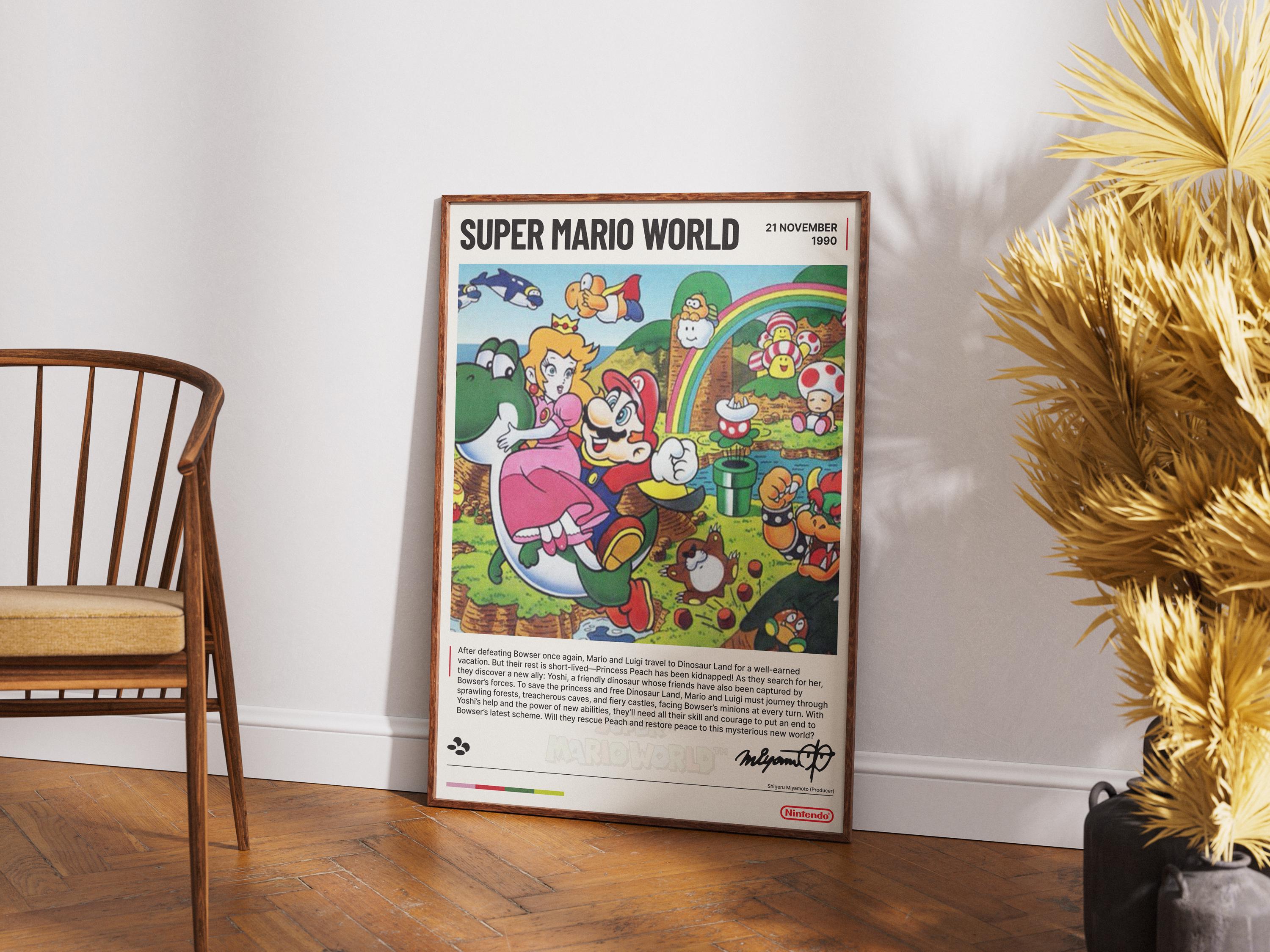 Super Mario Land Digital Download - Retro Nintendo Art Print, Vintage 90s Printable Wall Art, Game Boy Classic Art, Mario Decor