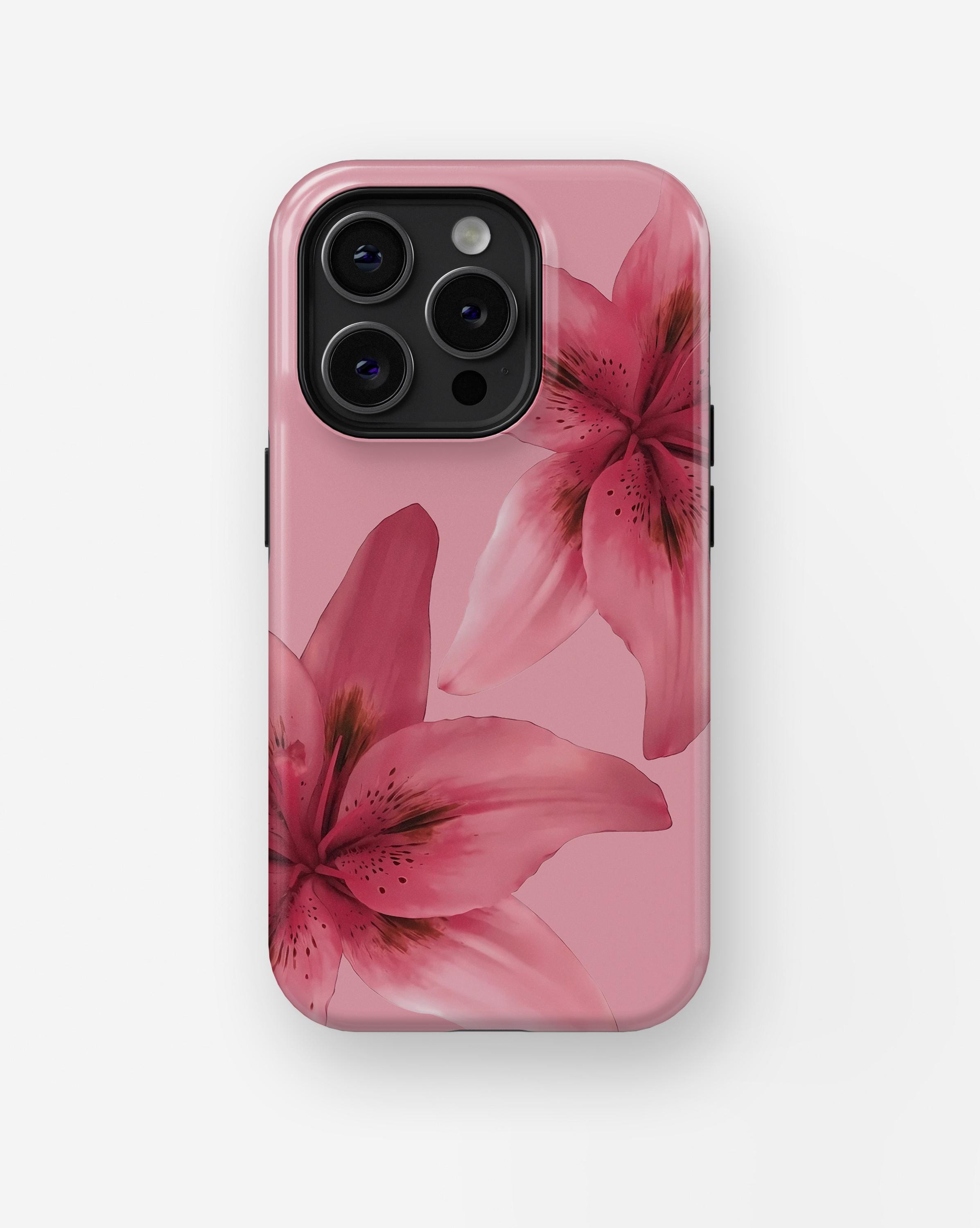TIGER LILY CASE | iPhone 16, 15, 14, 13, 12, 11, x, xr, xs Pro/Max/P/Plus Case, Tough, Flower Phone case, Pink Lily Case