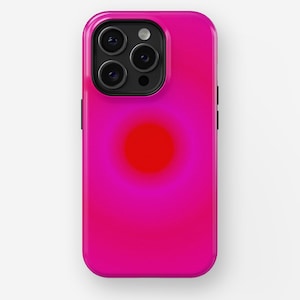 ZOMERHOESJE MET GRADINT | iPhone 16, 15, 14, 13, 12, 11, x, xr, xs Pro/Max/P/Plus-hoesje, stevig hoesje, ombre, schattig, roze, populair