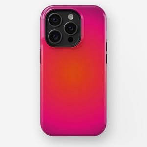 ZOMERHOESJE MET GRADINT | iPhone 16, 15, 14, 13, 12, 11, x, xr, xs Pro/Max/P/Plus-hoesje, stevig hoesje, ombre, schattig, roze, populair